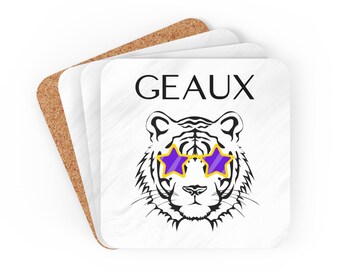 Geaux Tigers | Purple and Gold | Drink Coasters