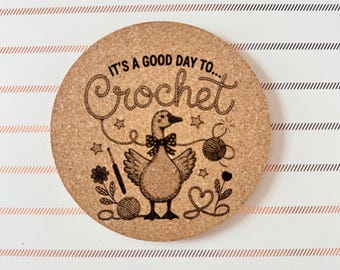 Crochet Goose Cork Coaster: Crochet Lover Gift