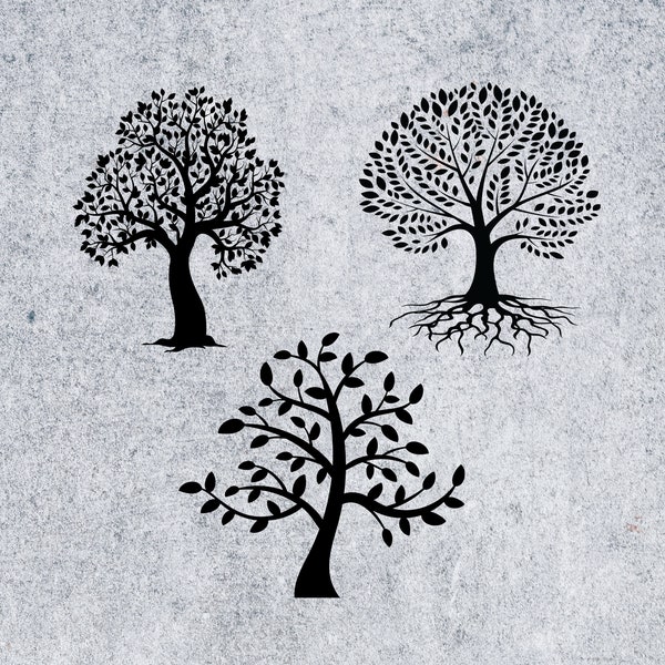 Leafy Tree Svg, Tree Of Life Svg, Botanic Svg, Family Tree Svg, Trees Svg, Oak Tree SVG, Big Tree Svg, Oak Tree Cricut, Oak Tree Silhouette