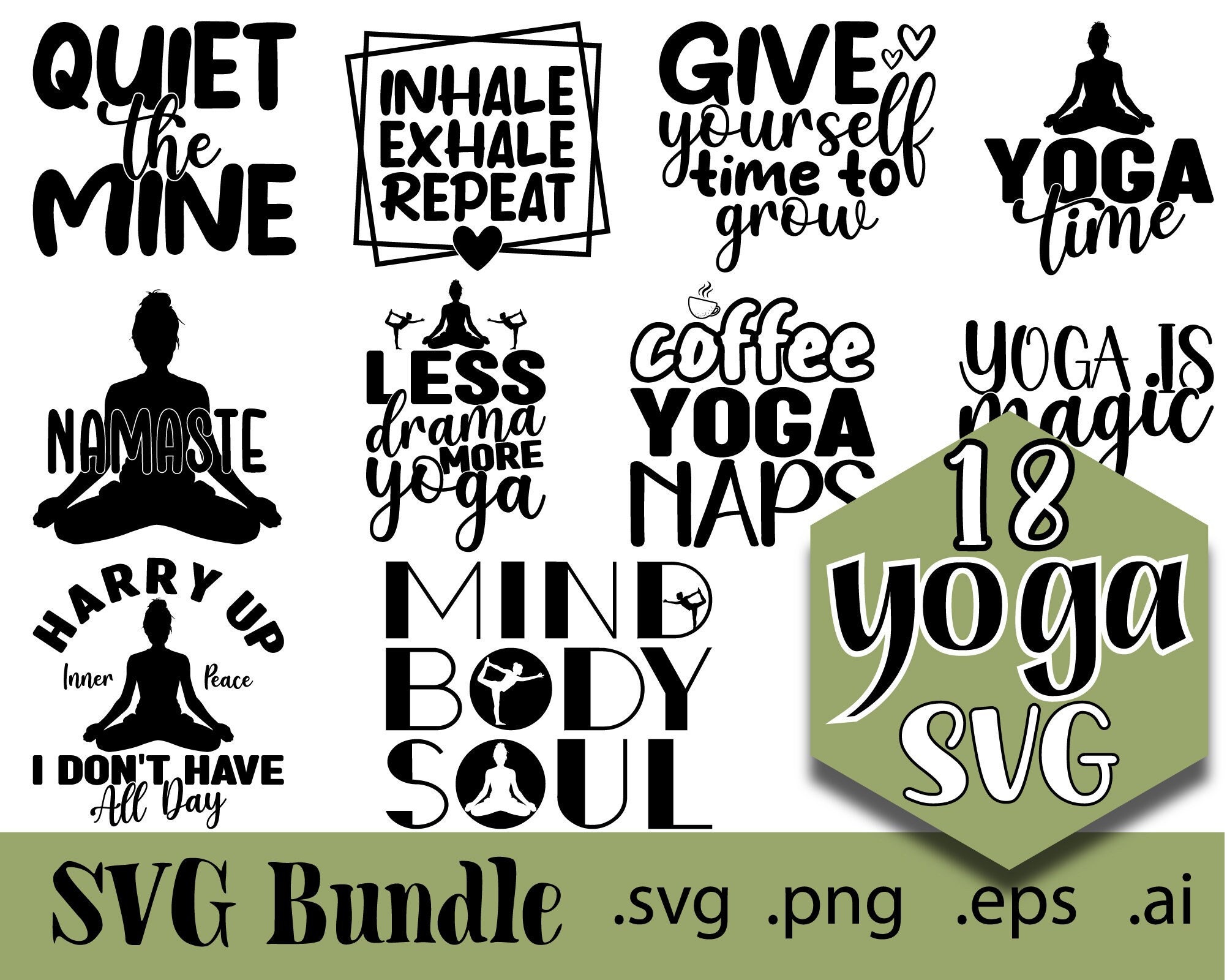 Yoga Heals The Soul SVG, Yoga File, Yoga Lovers SVG, Yoga Quote Clipar By  North Sea Studio