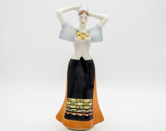 Girl in Traditional Hungarian Clothes, rare vintage Aquincum porcelain figurine