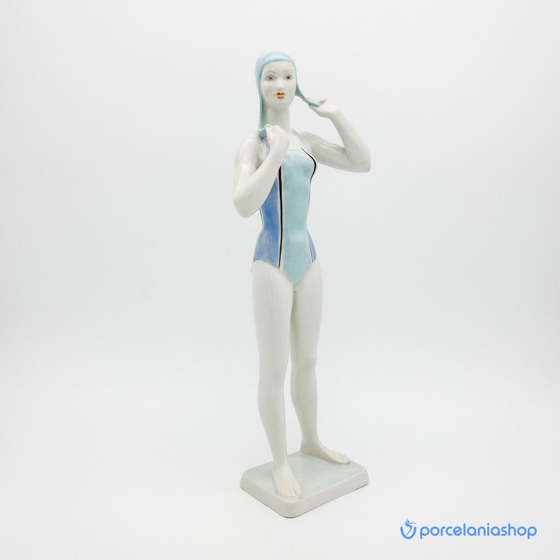 Swimmer Girl, Extreme Rare Hollohaza Porcelain Figurine Etsy