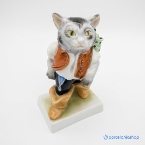 Puss in Boots, very rare vintage Herend porcelain figurine