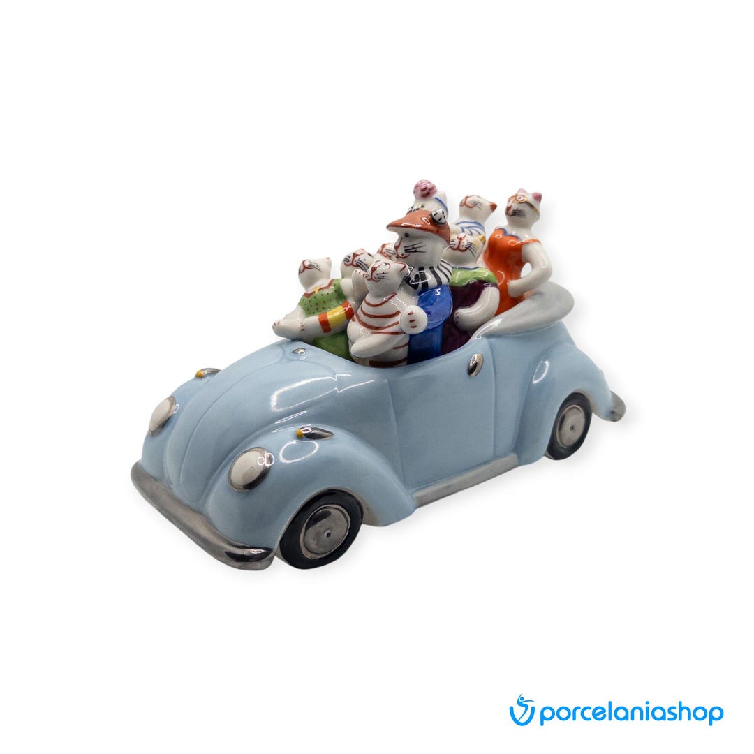 Villeroy & Boch 汽車とサンタと動物達　置き物 Villeroy & Boch Porcelain Cat Car Figurine, Rosemarie Benedikt