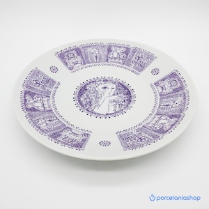 Plate: a Woman&#39;s Life, very rare Zsolnay porcelain