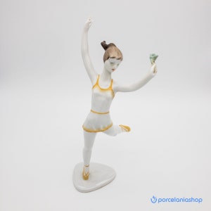 Ballet Dancer, rare vintage Hollohaza porcelain figurine