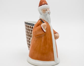 Santa Claus, very rare vintage Hollohaza porcelain figurine
