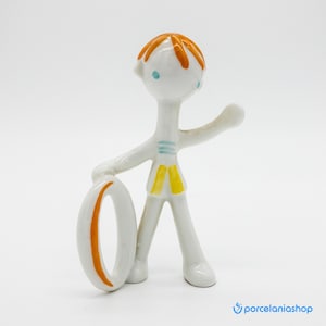 Boy with a Ring, rare vintage Hollohaza porcelain figurine