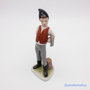 The Little Woodcutter, rare vintage Drasche porcelain figurine