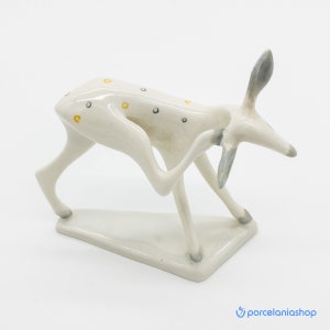 Deer, very rare vintage Aquincum porcelain figurine