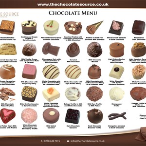 Chocolates belgas de lujo Caja de regalo blanca de 200 g que contiene 13-14 chocolates surtidos de Chocolate Source imagen 5