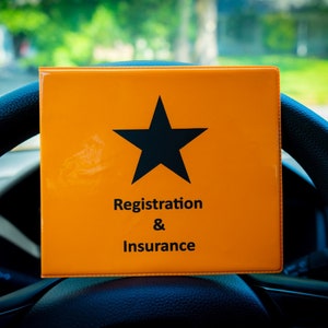 Registro de carro e titular do cartão de seguro