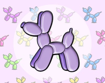Épinglette en émail pour chien ballon violet : épinglette à collectionner