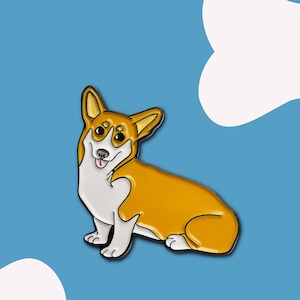Cute Corgi Collectible Enamel Pin, Colourful Enamel Pin, Gift for Him, Gift For Her, Lapel Pin, Funny Enamel Pin