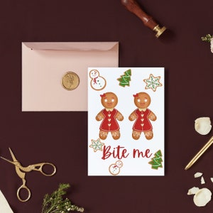 Weihnachtskarte, Lebkuchenpaar Karte, Festliche Karte, Weihnachtskarte, Karte für Familie