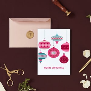 Carte de Noël, Carte design de décorations de Noël, Carte de fête, Carte de Vacances, Carte pour la famille