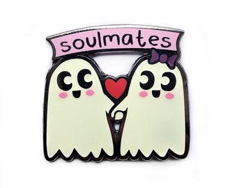 Soul-Mates Ghost Collectible Enamel Pin, Colourful Enamel Pin, Gift for Him, Gift For Her, Lapel Pin, Funny Enamel Pin