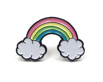 Rainbow Enamel Pin: Black Metal Lapel Pin