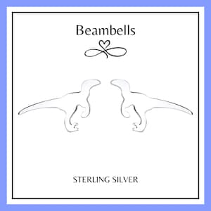 Sterling Silver Velociraptor Stud Earrings: Hypoallergenic Dino Jewelry