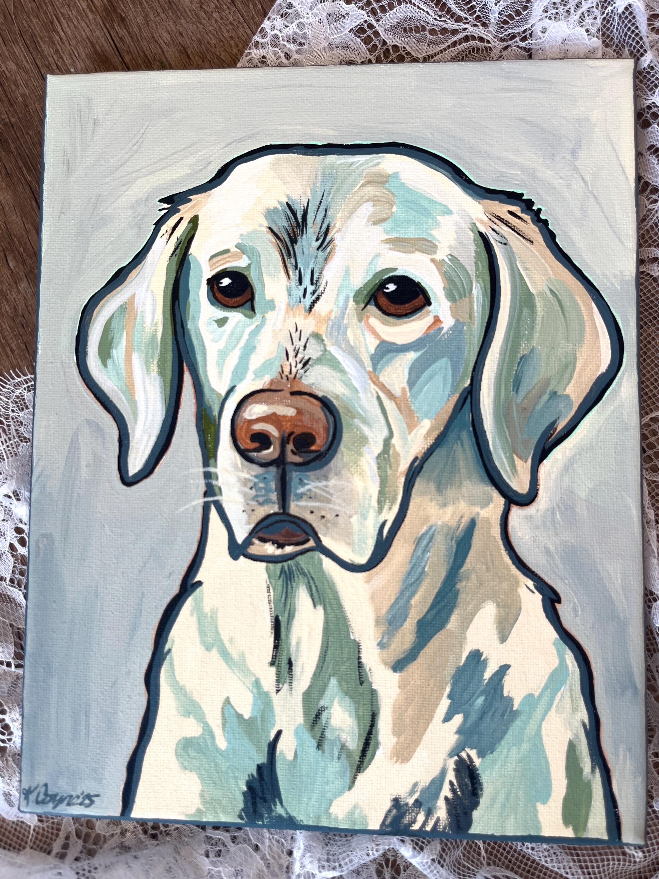 Custom Pet Portrait Custom Hand Painted Dog Painting on Canvas ...