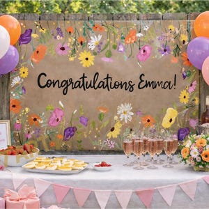 Best Seller Wildflower Banner Template / Editable Canva Birthday ...