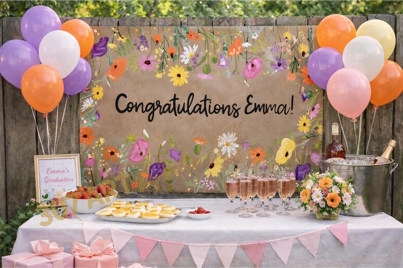 Best Seller Wildflower Banner Template / Editable Canva Birthday ...