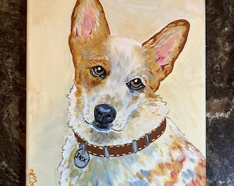 custom pet portrait custom hand painted dog painting on canvas personalized pet memorial gift original acrylic artwork