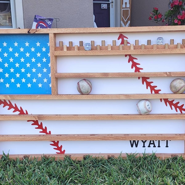 Baseball display, champion ring display, baseball holder, game ball display, baseball wall organizer home run ball