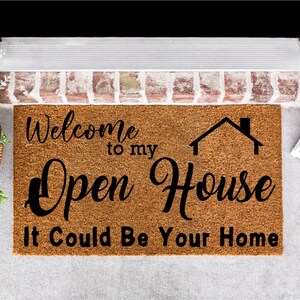 Tapis de porte graphique, portes ouvertes, graphique agent immobilier, immobilier png / svg