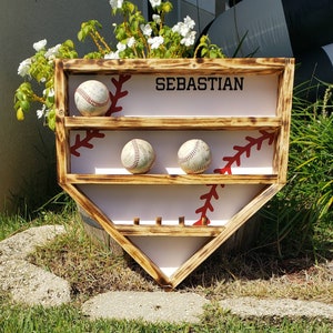 Baseball display, home plate ball display, champion ring display