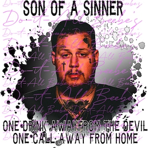 country music png, jelly, roll, save me, son of a sinner sublimation graphic
