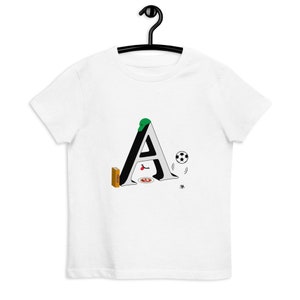 100% algodón orgánico Carta personalizable Camisetas para niños