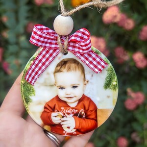Baby&#39;s First Christmas Ornament, Photo Ornament, Custom Christmas Ornament 2023, 1st Christmas Gift, Personalized Ornament, Baby Gift