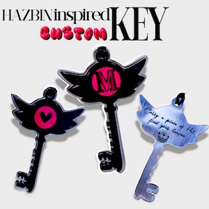 Acrylic Keyring, Hazbin Hotel Themed Personalized Keychain - Initial Charm Keychain, Custom Charm, Hazbin Hotel Theme,TV Demon Design