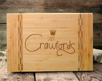Personalized Cutting Board I Family Name Board I Engraved wood cutting board I  Personalized wedding Cutting Board - Engrave Cutting Board