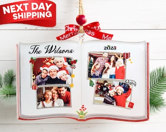 Adorno de fotolibro personalizado: recuerdo familiar personalizado, regalo navideño de acrílico