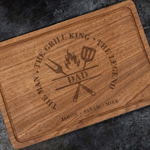 Custom cutting board chef 50th birthday gift for men husband gift grilling / bbq gifts engraved dad personalized cutting board for him