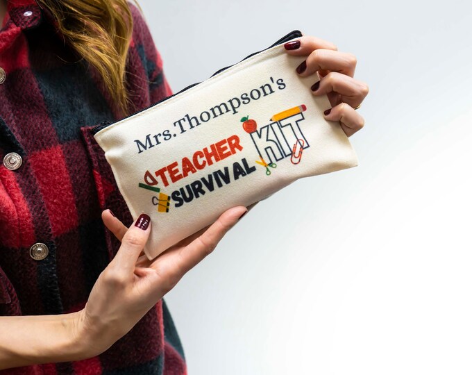 Personalized Teacher Survival Kit Bag Teacher Gift End of Etsy