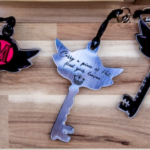 Acrylic Keyring, Hazbin Hotel Themed Personalized Keychain - Initial Charm Keychain, Custom Charm, Hazbin Hotel Theme,TV Demon Design