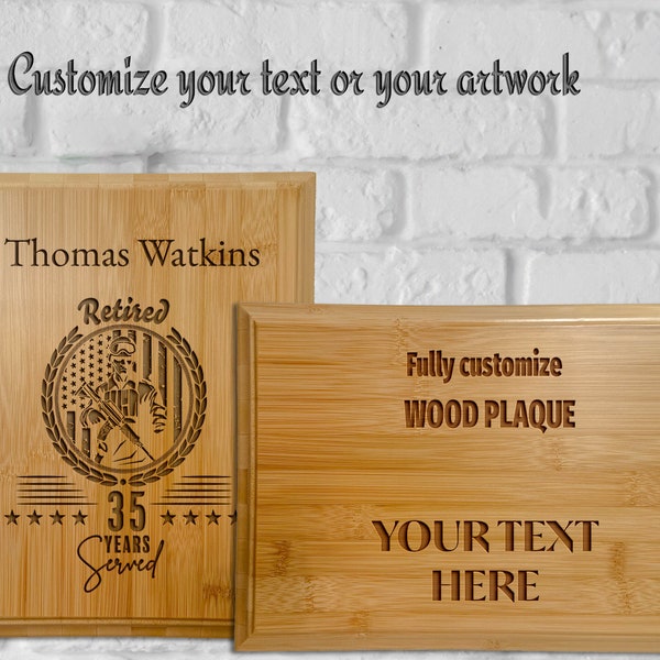 Custom Engraved Wood Plaque - Custom Made Gift, Custom Wood Gift - Custom Wall Decor- Custom Logo Gift-Your Words, Your Design, Your Way!