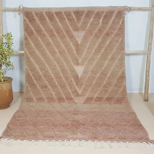 Moroccan brown rug - Solid carpet- Plain handmade rug - Wool Berber rug - Beni ourain rug - Custom rug - Handmade rug - Moroccan area rug