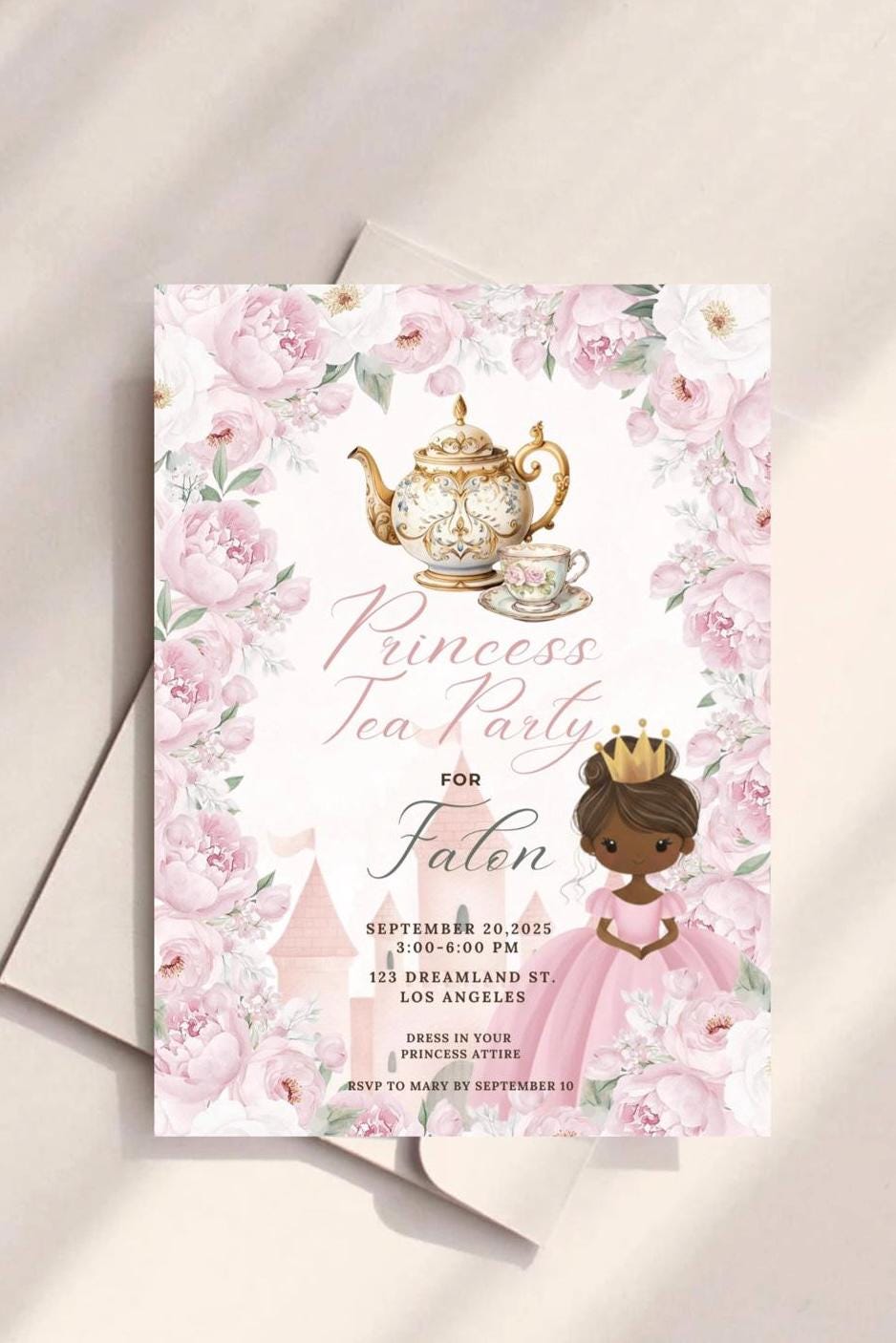 Princess Tea Party Editable Invite
