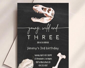 Dinosaur Bones Invite Template