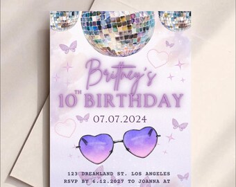 Pop Star Custom Digital Invite Template