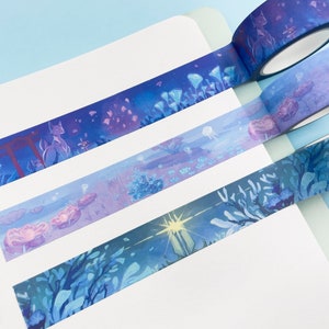 Genshin Impact Inazuma Washi Tape set // Narukami, Watatsumi, Enkanomiya // sticker - stationery - illustration - decorative