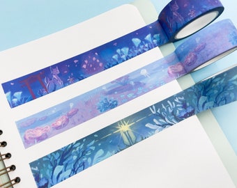 Genshin Impact Inazuma Washi Tape Set // Narukami, Watatsumi, Enkanomiya // Aufkleber – Briefpapier – Illustration – dekorativ