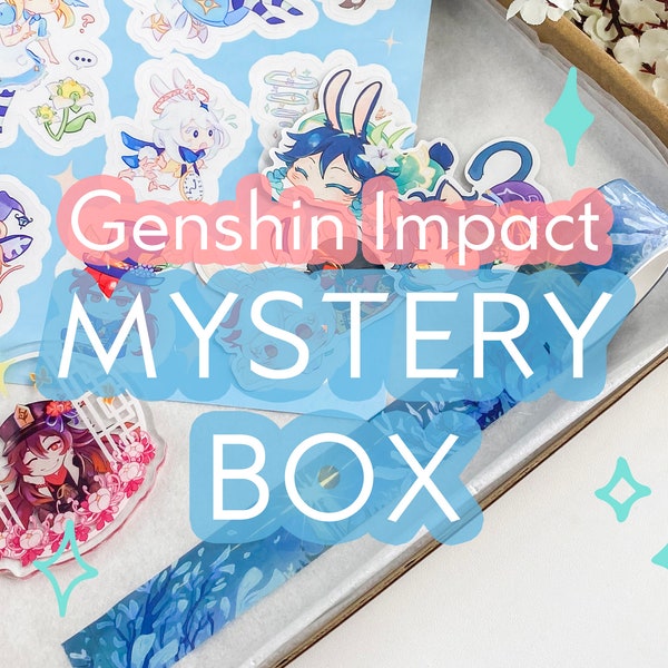 Boîte mystère Genshin Impact ! || autocollants - breloque - ruban washi - feuille d'autocollants - sac à main