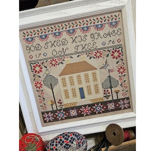 Pdf* Grace on Thee cross stitch pattern