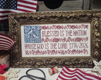 Pdf* Toile Flag cross stitch pattern