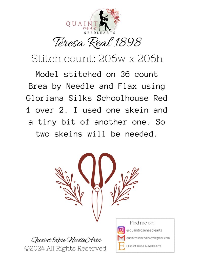 Pdf* Teresa Real 1898 Cross Stitch Pattern - Etsy